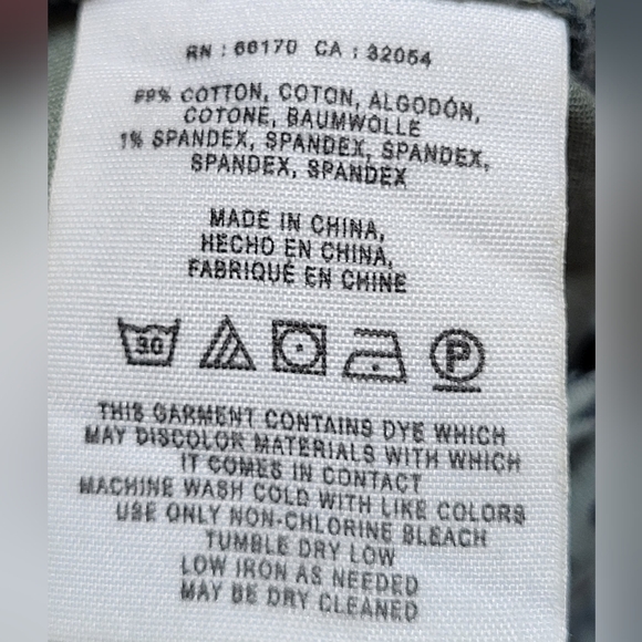 Pilcro and the Letterpress Light Green Hyphen Low-Rise Boyfriend Chinos-Size 28P - Picture 8 of 8